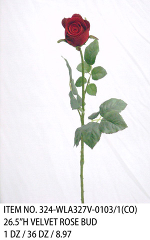 26.5"H VELVET ROSE BUD