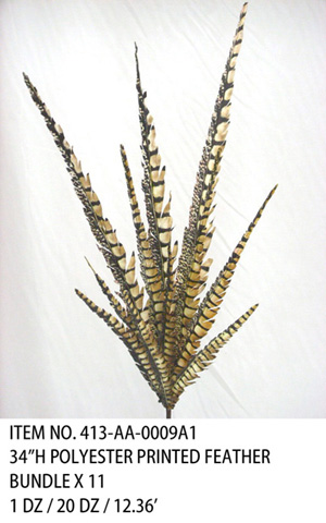 34"H POLYESTER PRINTED FEATHER BUNDLE X 11