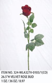 26.5"H VELVET ROSE BUD