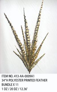 34"H POLYESTER PRINTED FEATHER BUNDLE X 11