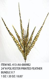 24"H POLYESTER PRINTED FEATHER BUNDLE X 7